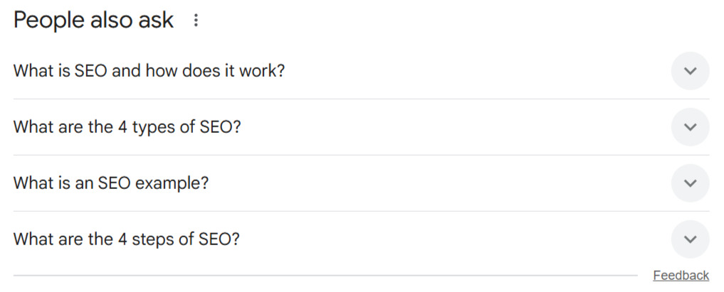People Also Ask for “what is SEO”