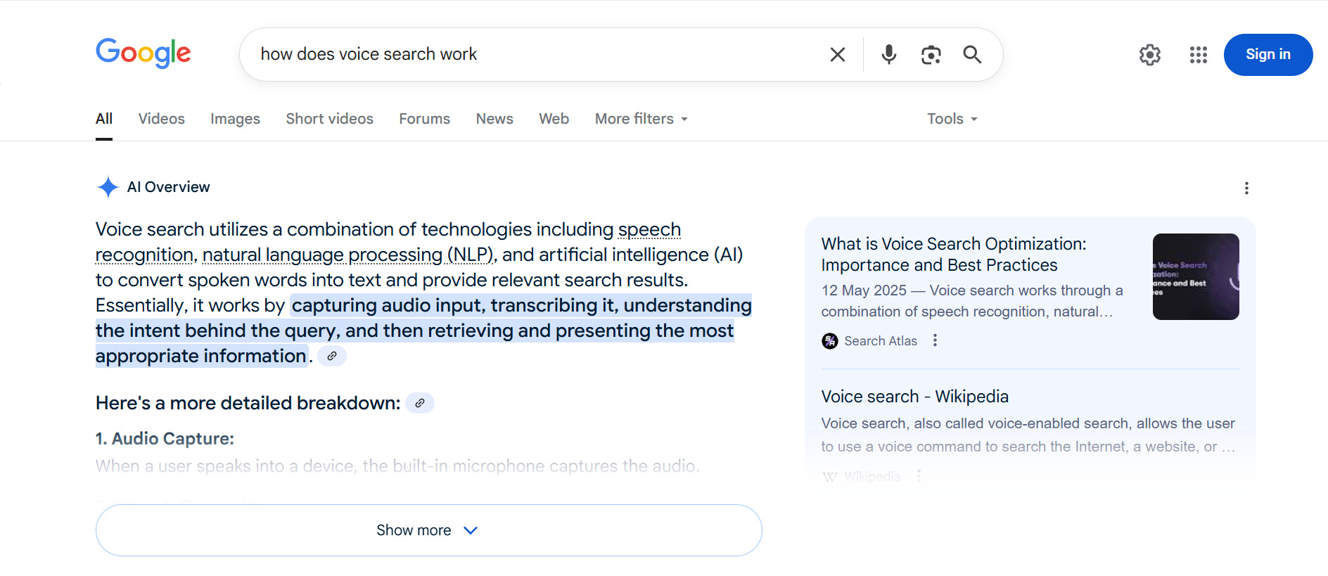 How voice search works in Google Search