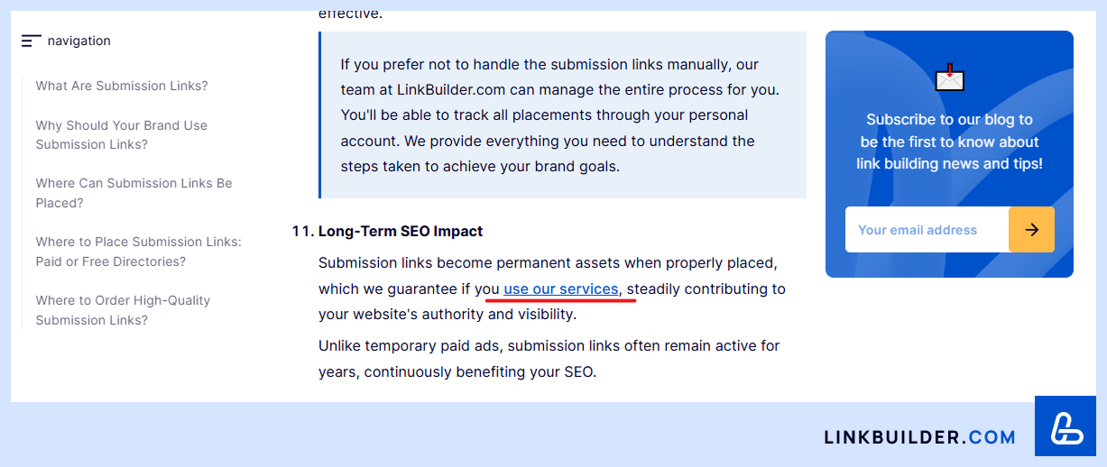 Internal contextual link example from LinkBuilder.com