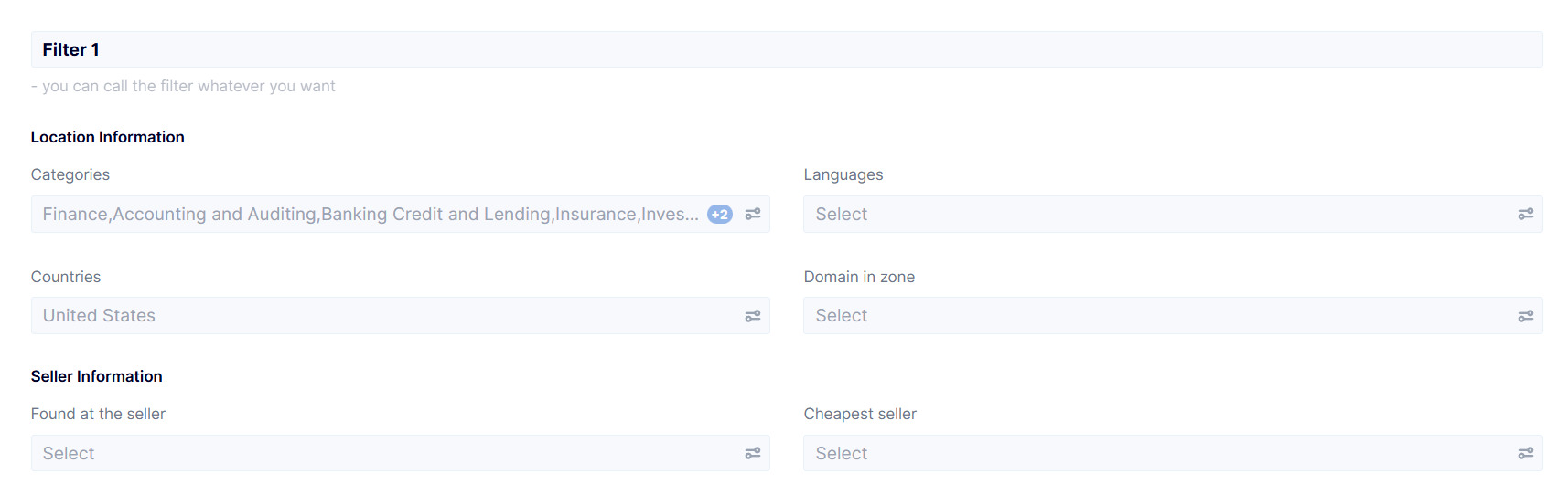 Searching within the &ldquo;Finance&rdquo; category in LinkBuilder.com