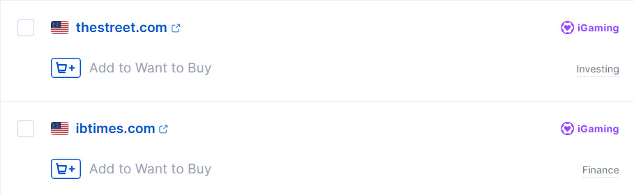 Direct website links in the LinkBuilder.com donor table