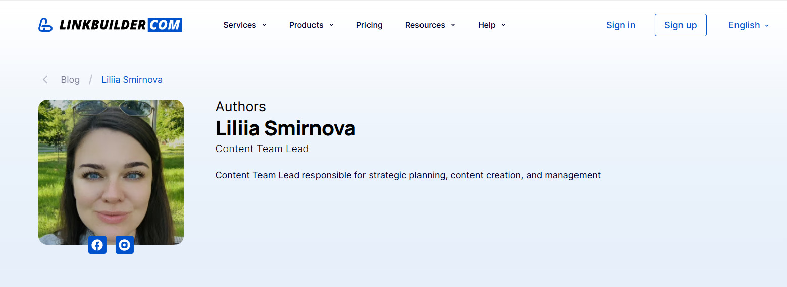 Author Profile of Lilia Smirnova on LinkBuilder.com