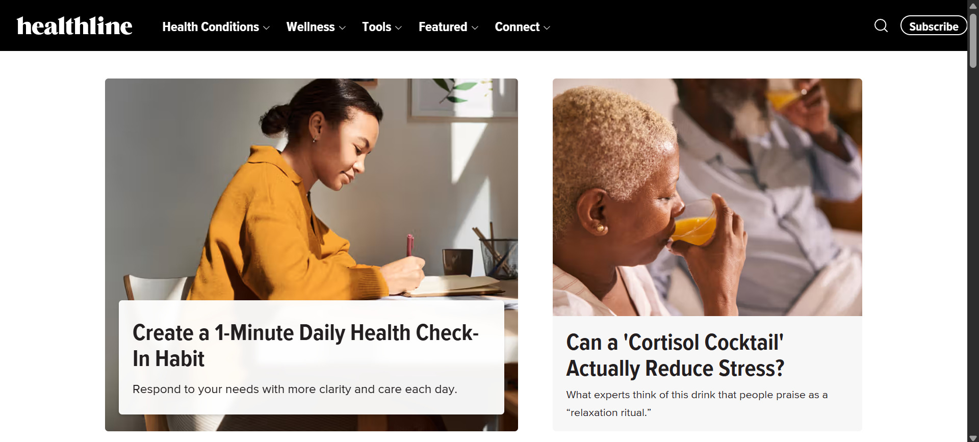 Healthline Homepage