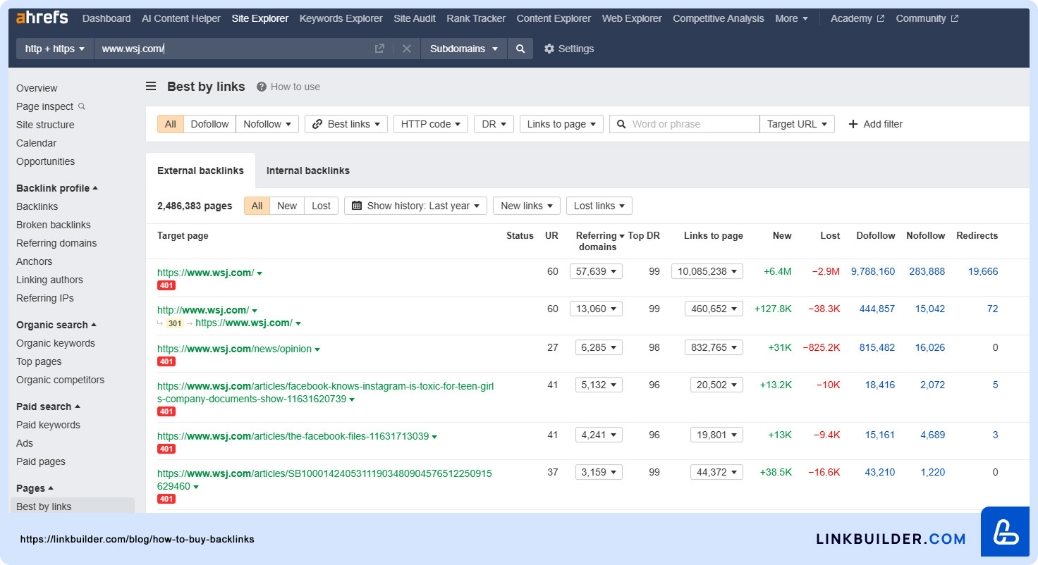 Ahrefs Site Explorer
