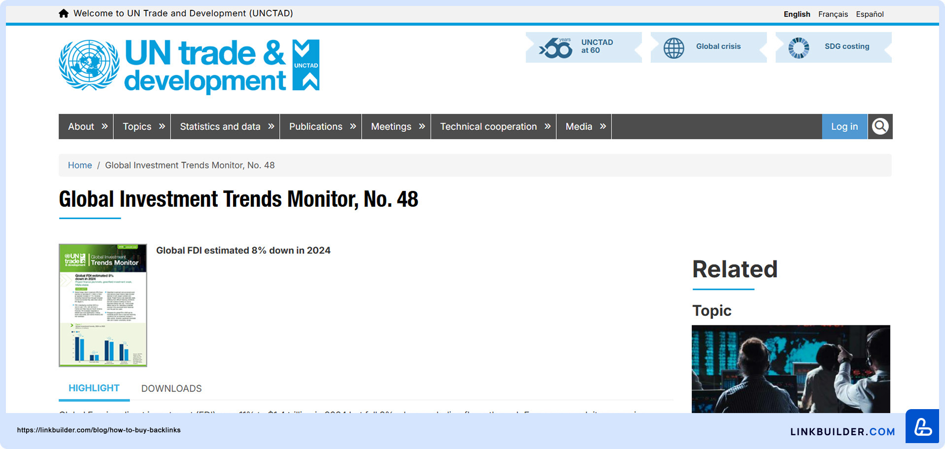 UNCTAD's Global Investment Trends Monitor