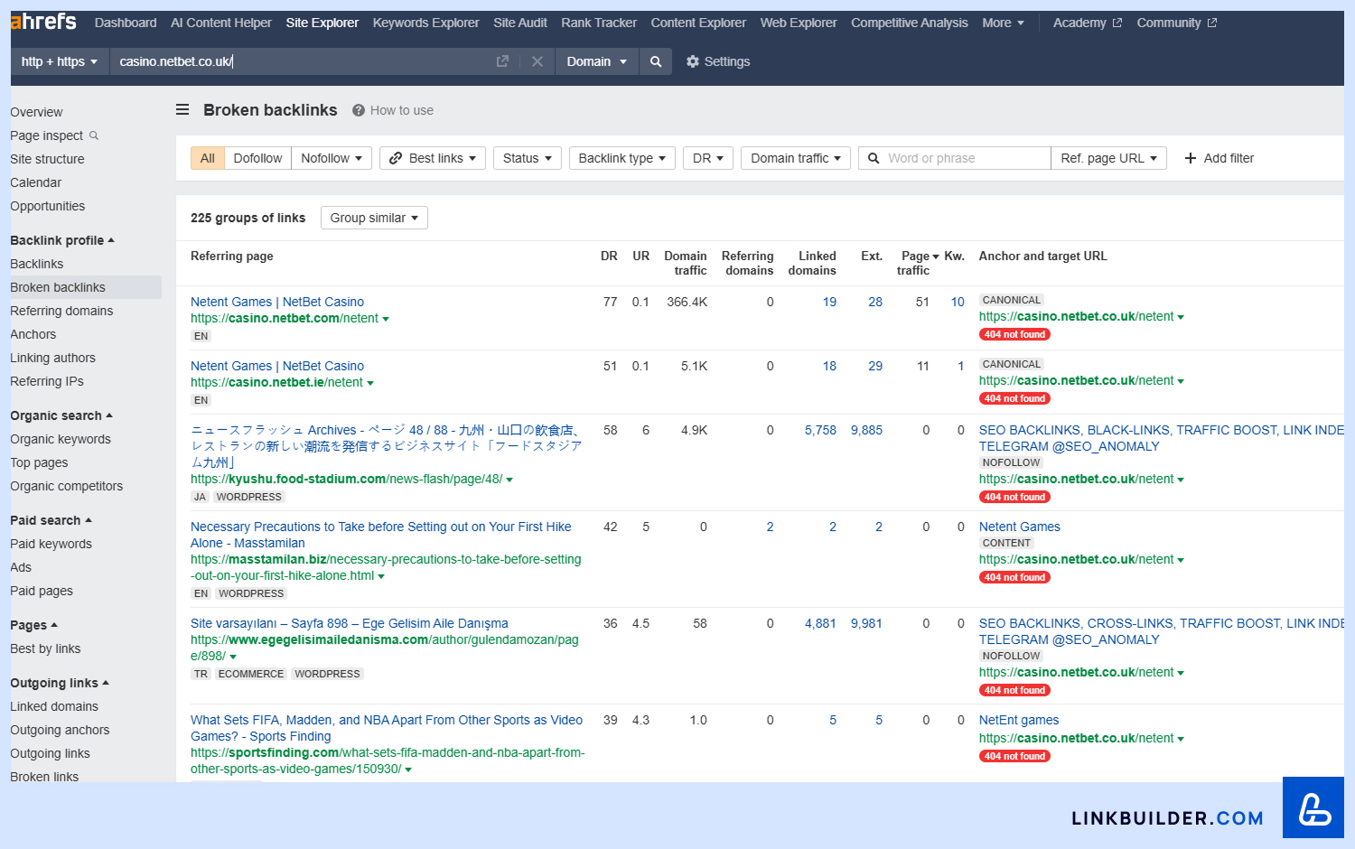 Ahrefs Site Explorer