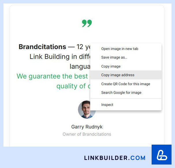 Copy the Image URL