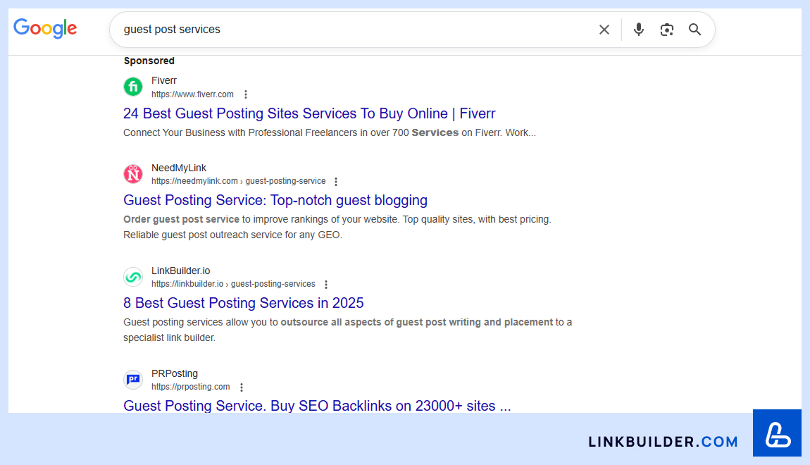 Search Google using queries like:  “guest post services + [your topic]”