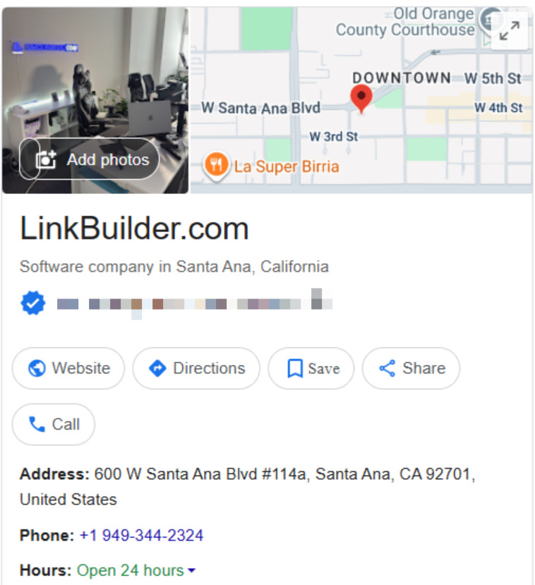 LinkBuilder.com Google profile in the USA