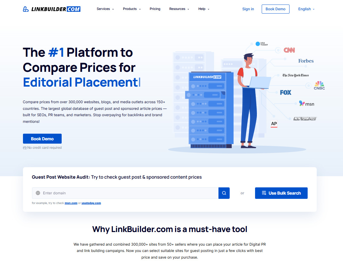 Homepage of LinkBuilder.com