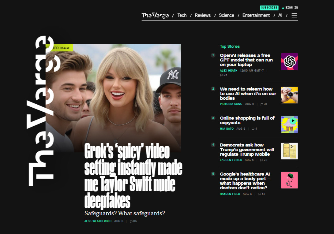 Главная страница The Verge