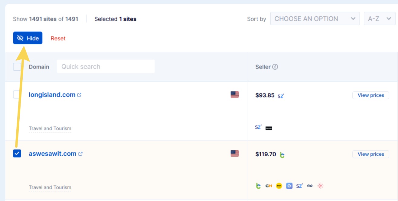 How to hide a website from search results