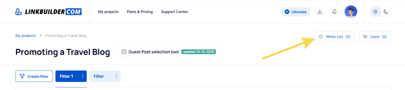 “Whitelist” section