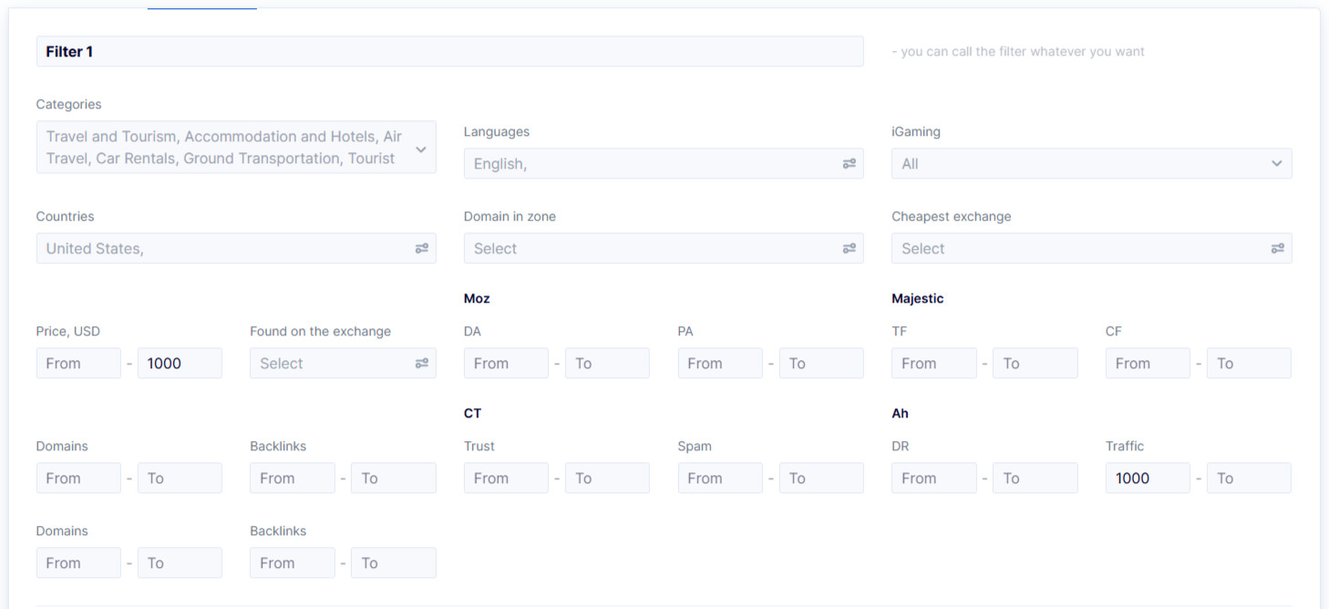 Complete website filters
