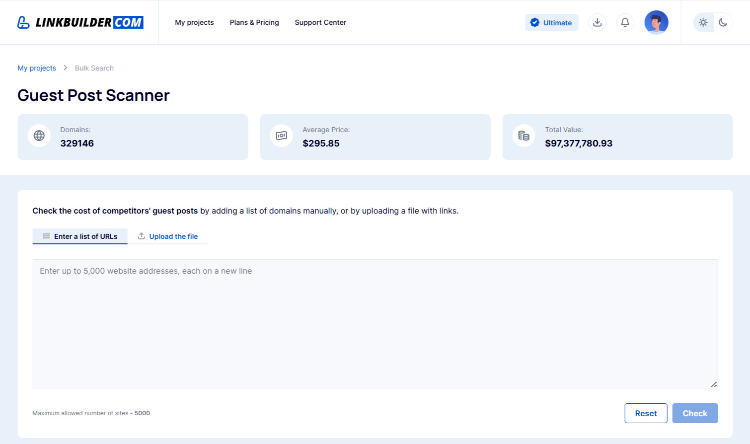 Adding a List to the Bulk Search
