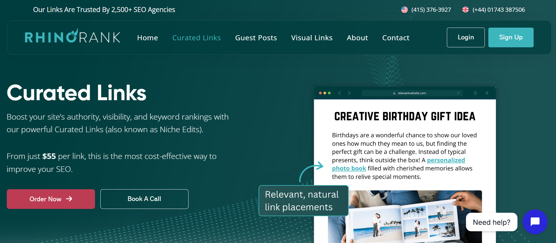 Rhino Rank Rhino Rank backlink ordering page