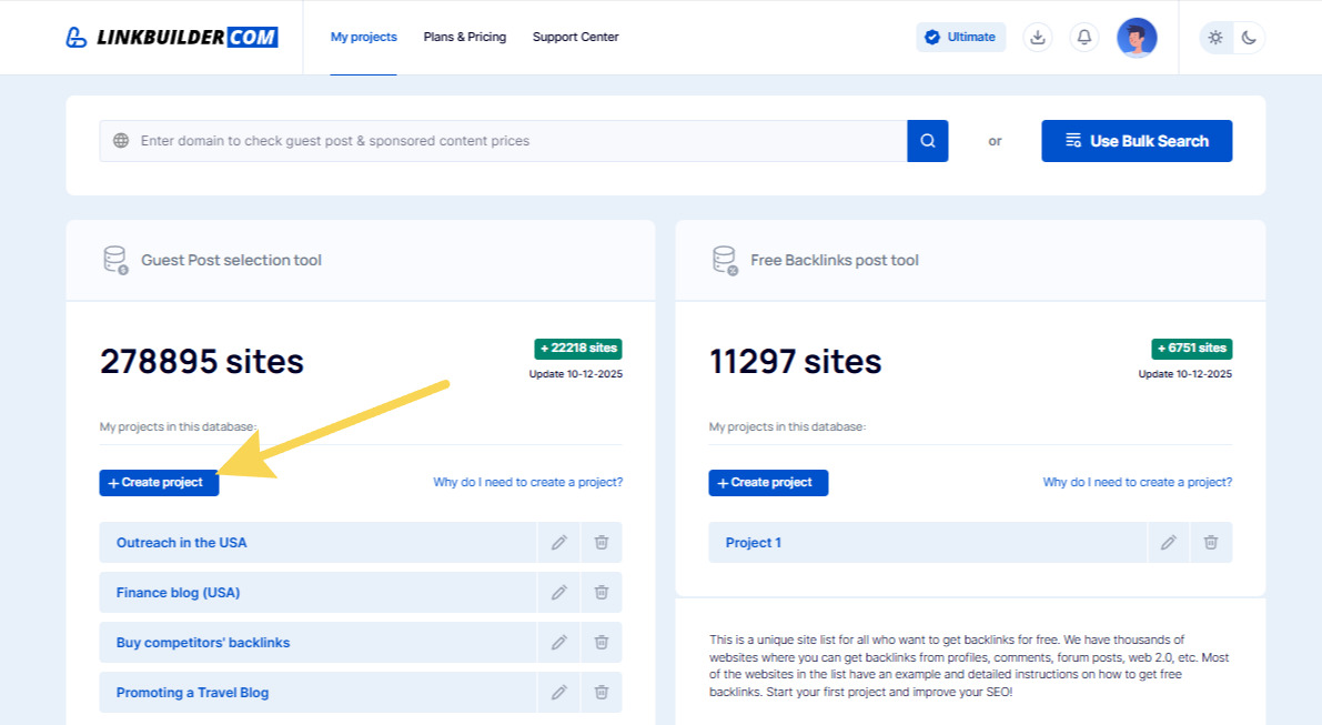 Creating a new project