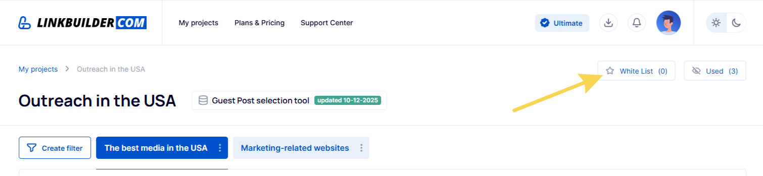 Click the “Whitelist” button