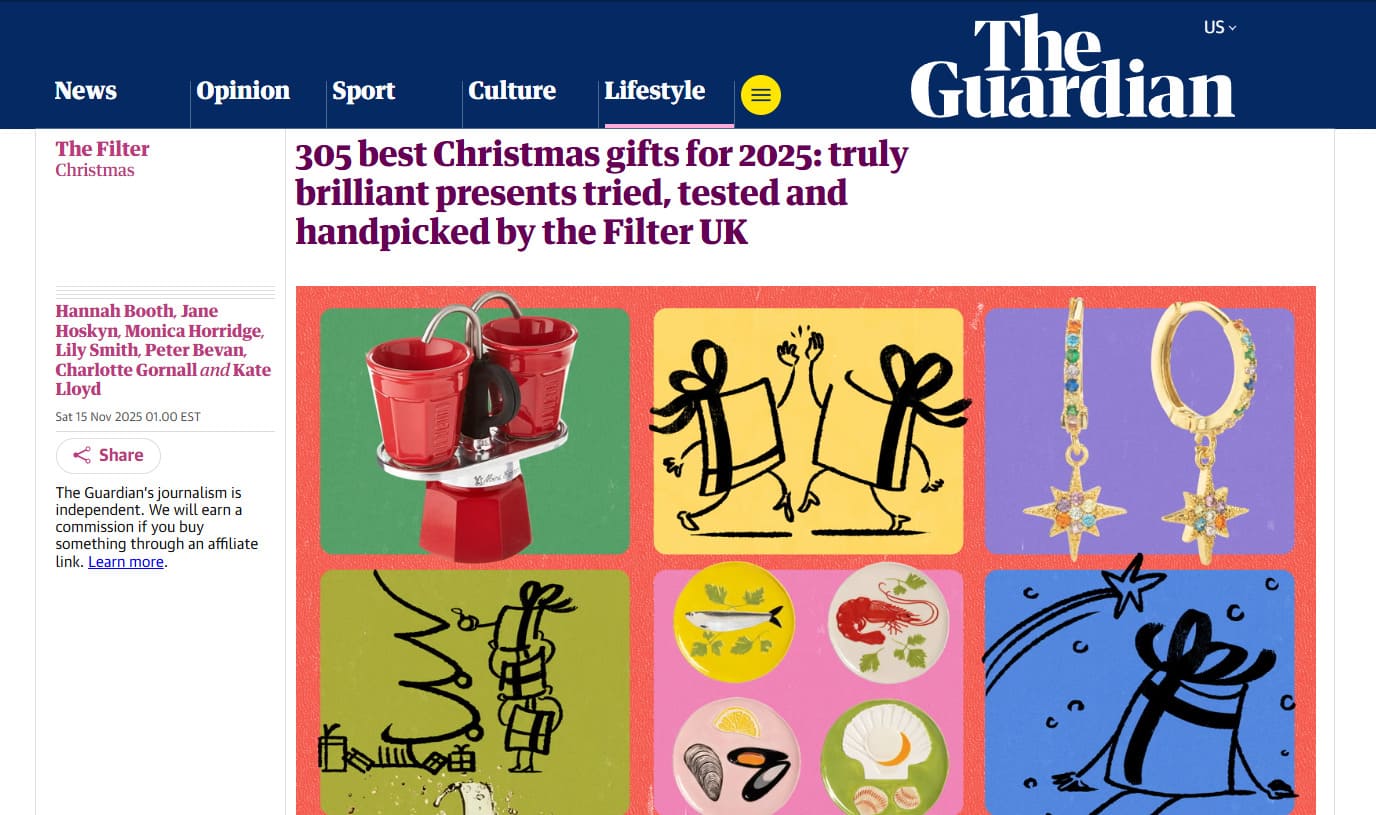 Example: The Guardian's "305 best Christmas gifts for 2025" list