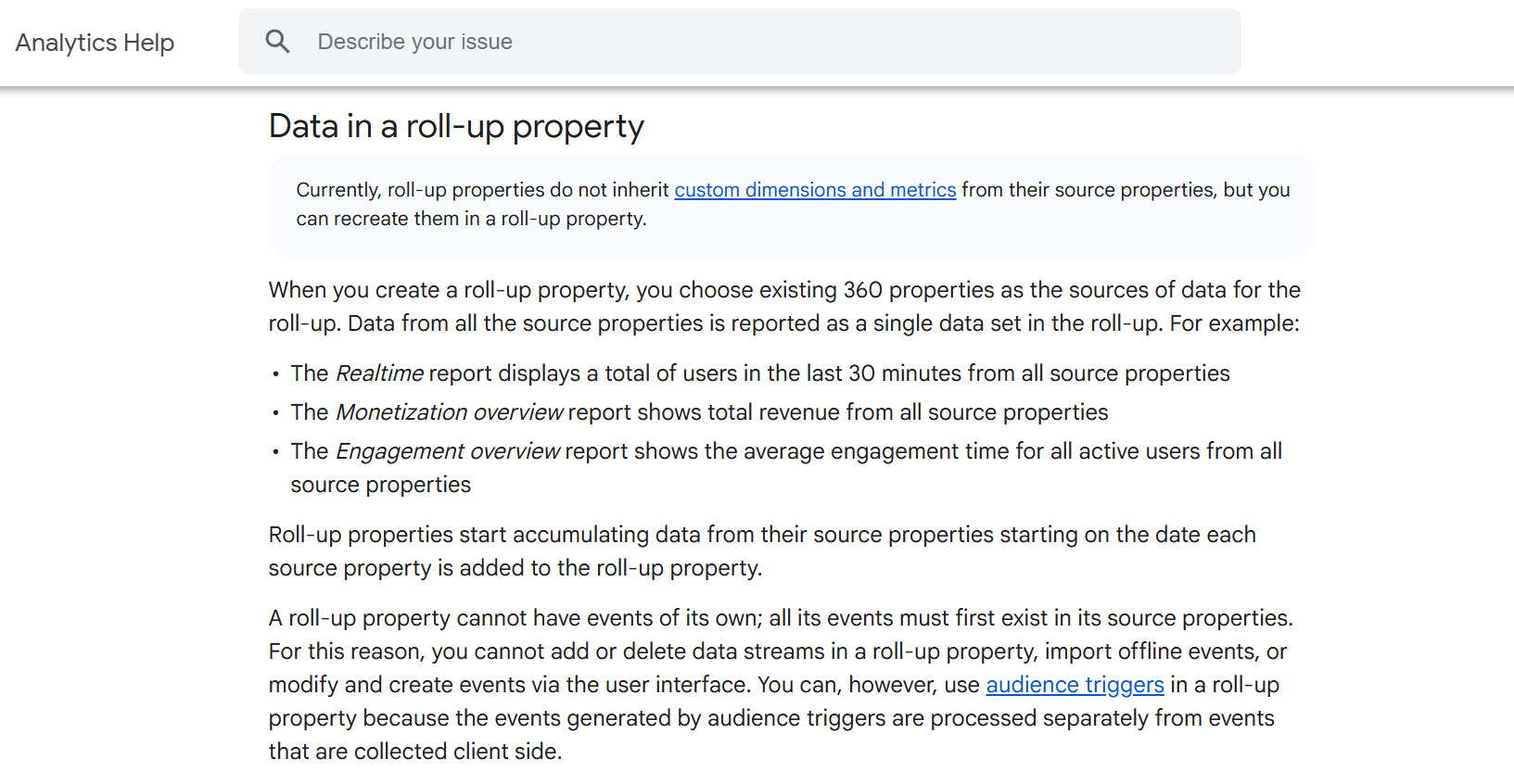 Using Roll-up properties Google Help – using Roll-up properties