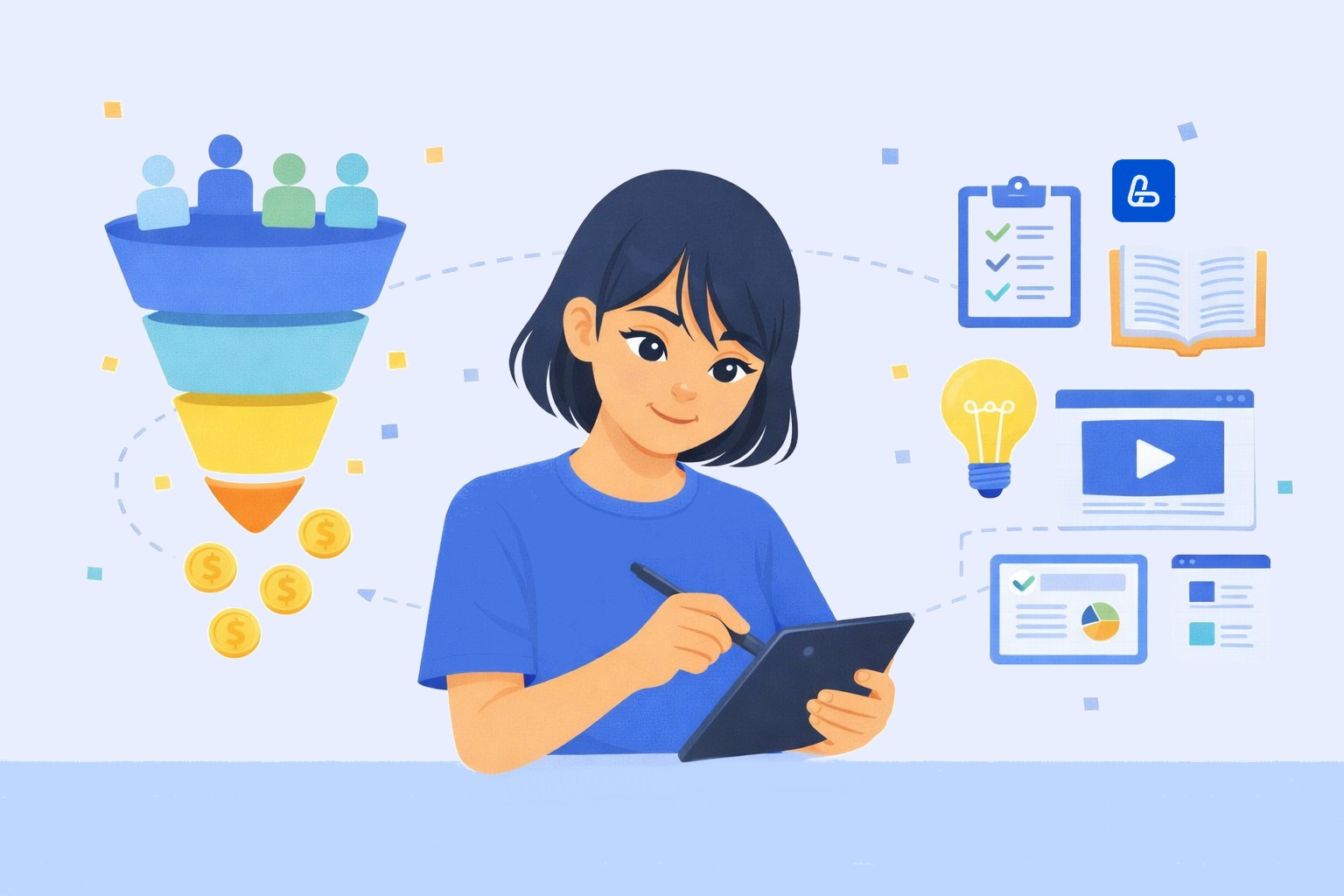 Mapping content types to different stages of the B2B sales funnel