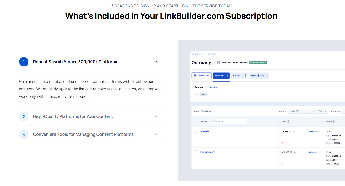 Key Features of LinkBuilder.com