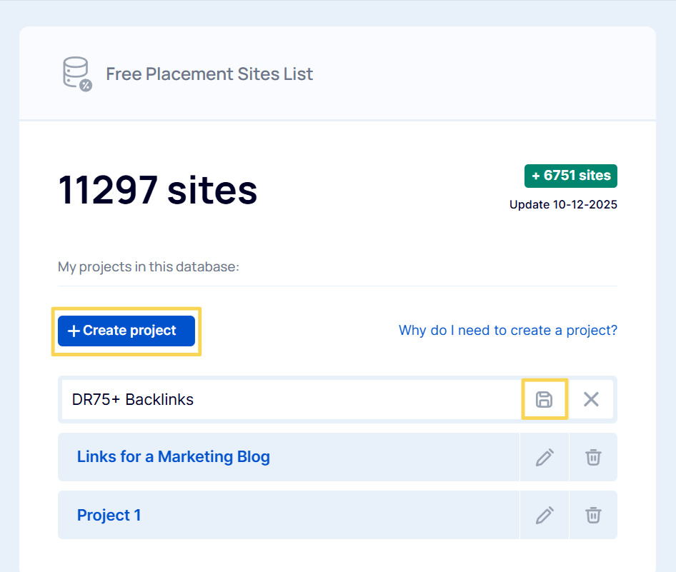 Create a new project Creating a new project named