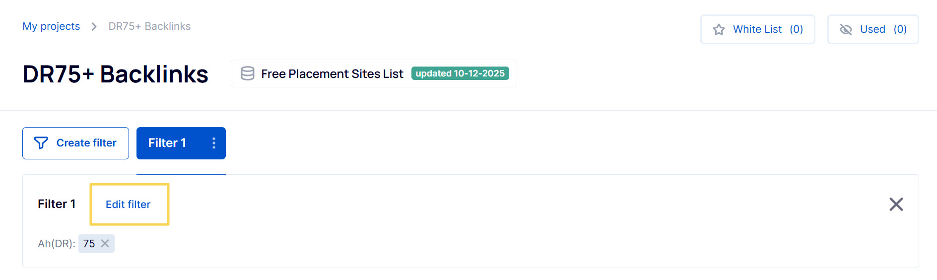 Edit the filter How to edit a filter