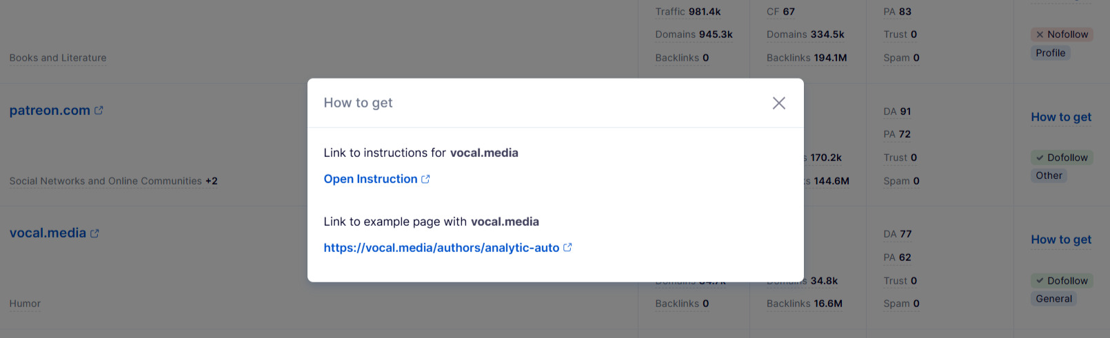 How to get backlinks How to get a backlink from vocal.media