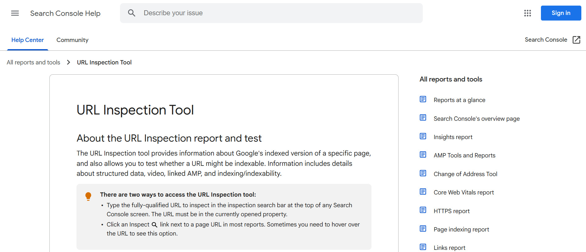 URL Inspection Tool Guide in GSC