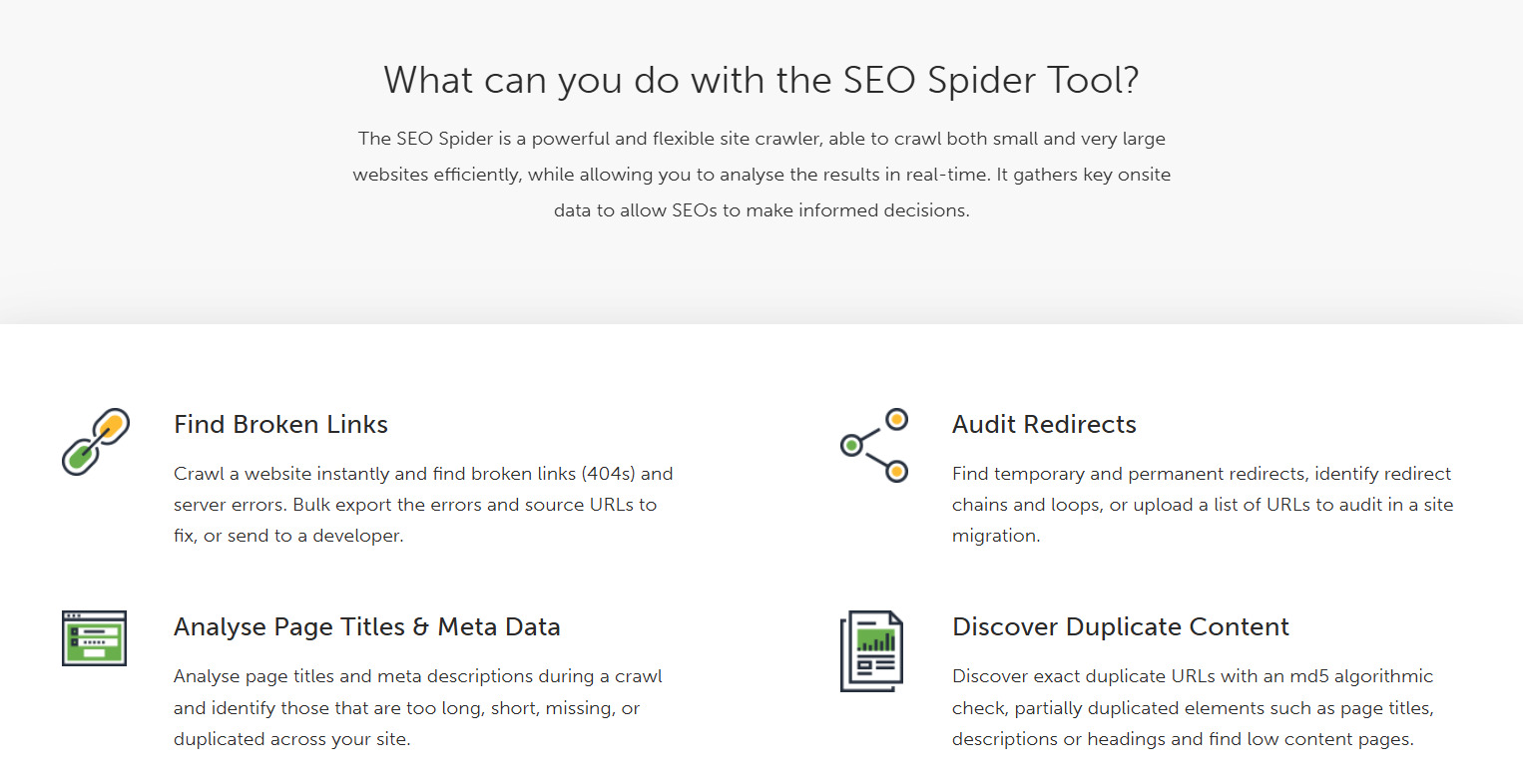 Возможности SEO Spider от Screaming Frog