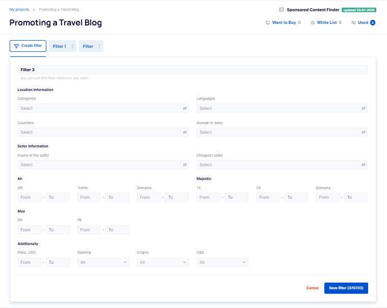 Sponsored Content Finder Sponsored Content Finder Tool by linkBuilder.com