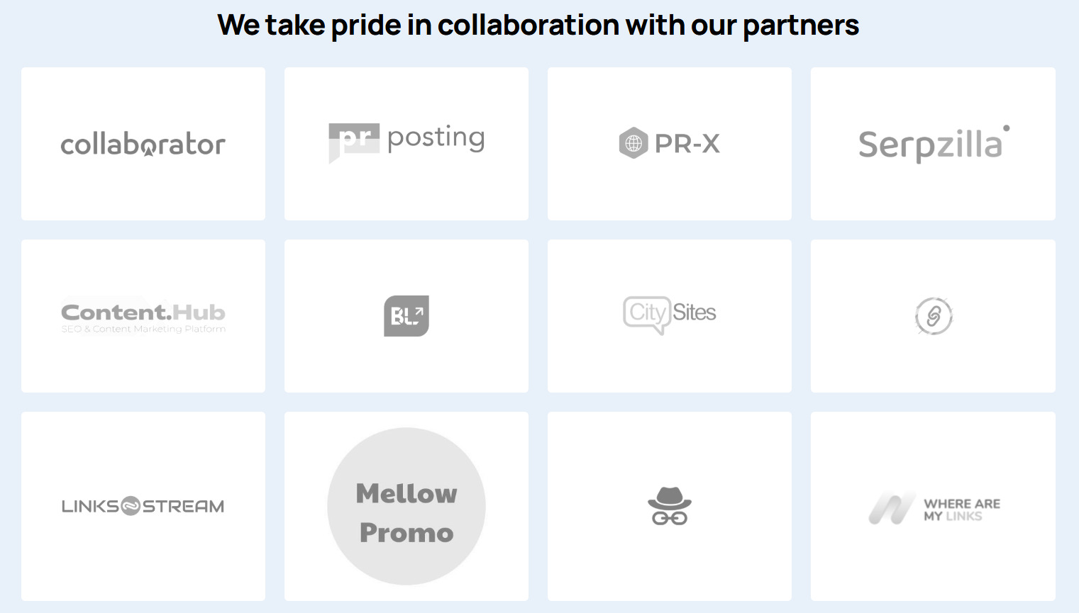 Partners page on LinkBuilder.com