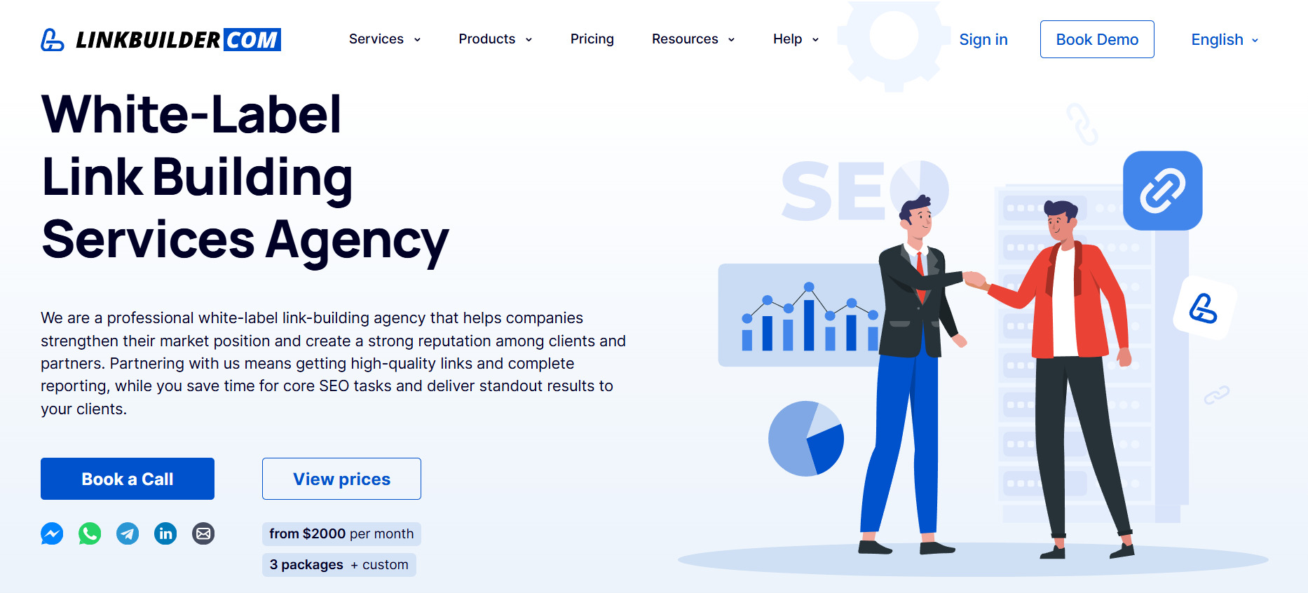 White-label link building order page