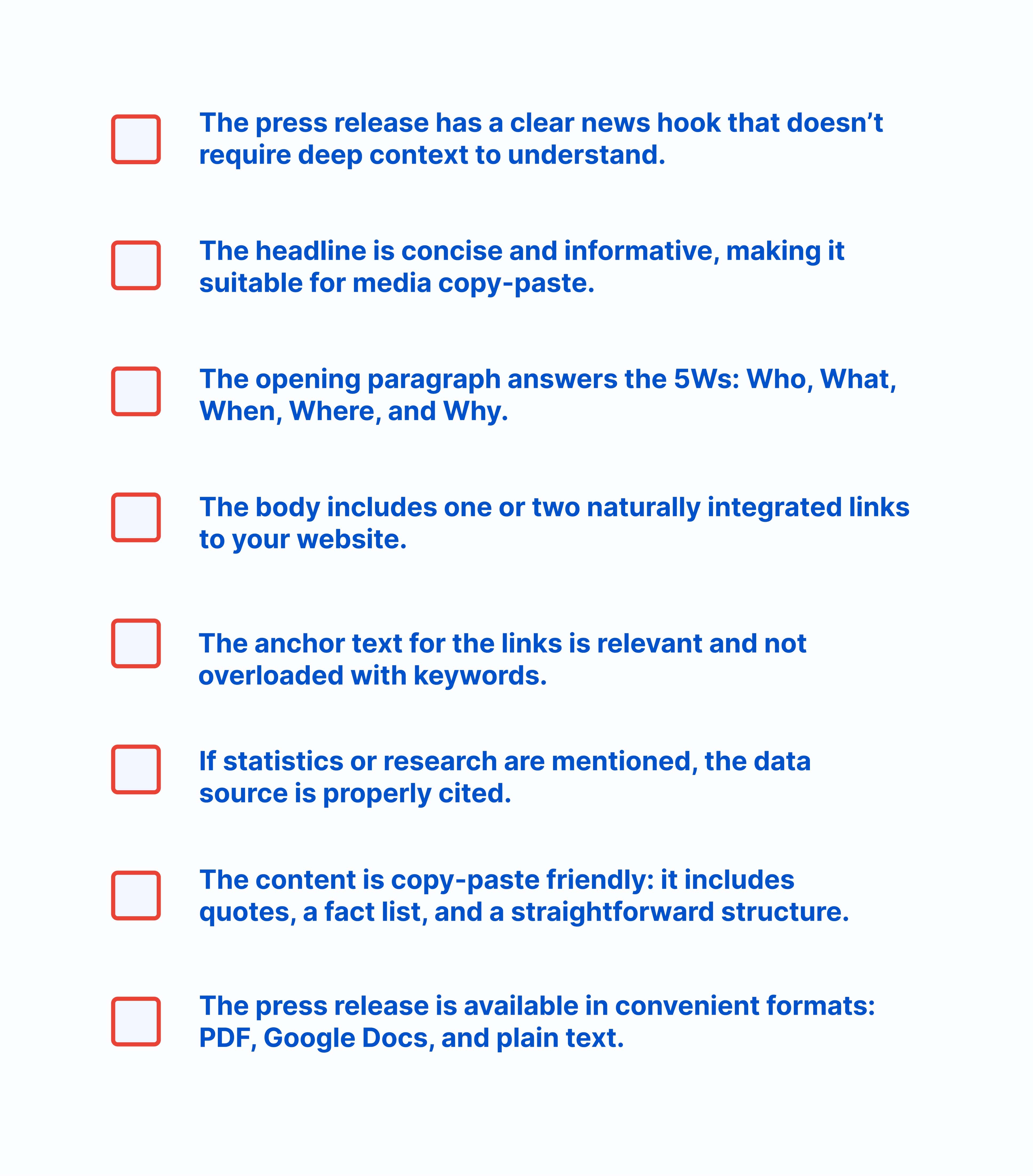 SEO-Focused Press Release Checklist