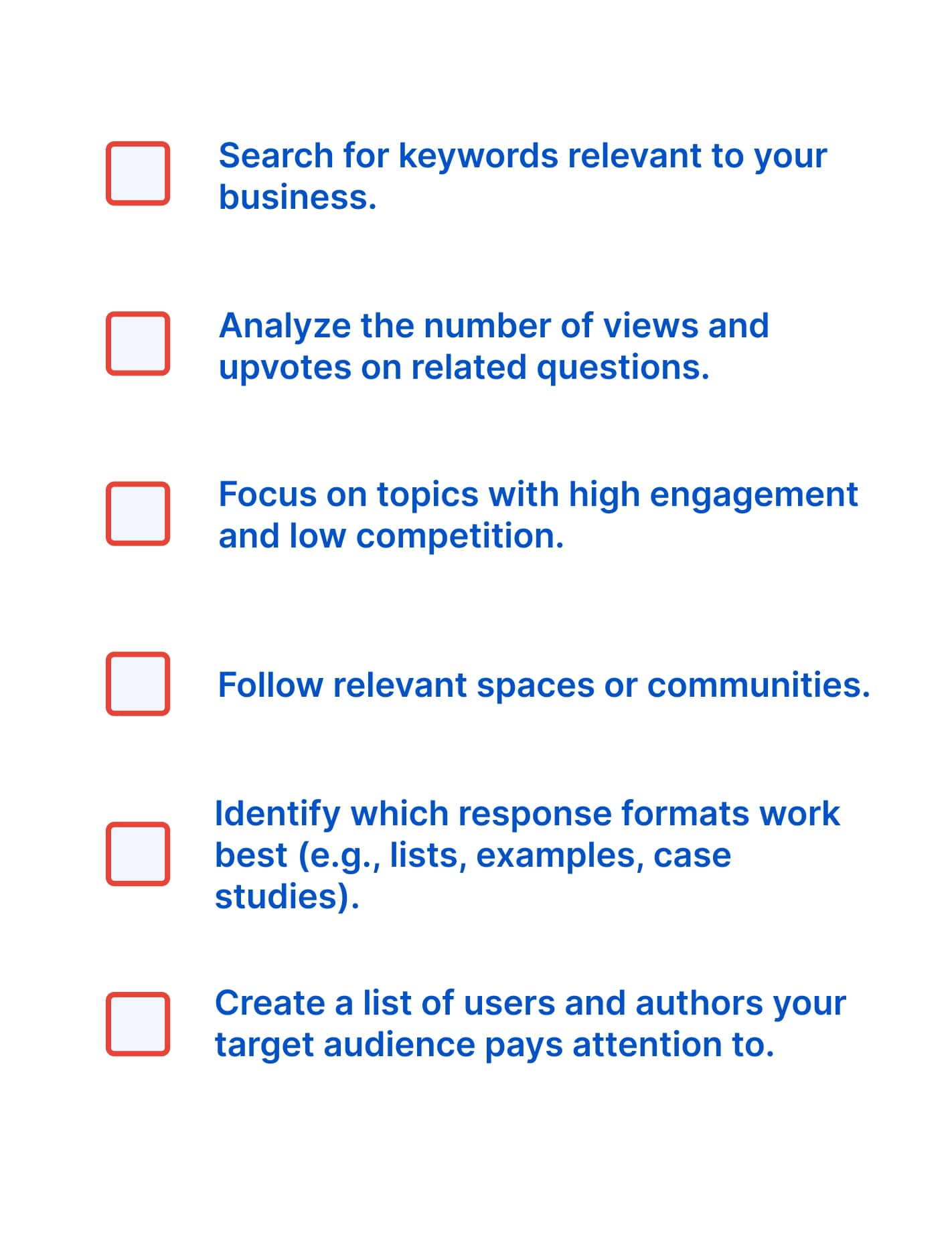 Checklist: how to define target audience on Quora
