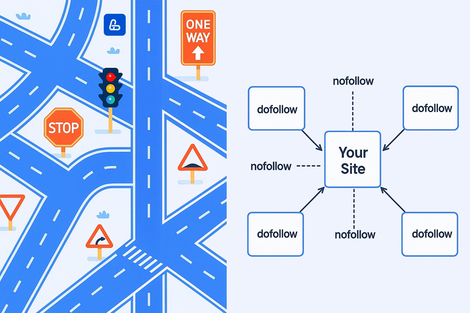 Road map as a link building diagram