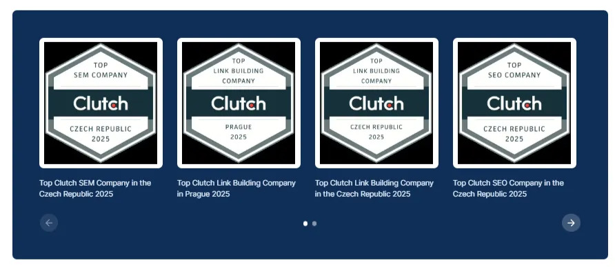 Our Clutch awards LinkBuilder.com awards from Clutch