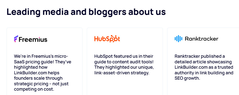 LinkBuilder.com на Freemius, HubSpot та Ranktracker Згадки про LinkBuilder.com на Freemius, HubSpot та Ranktracker