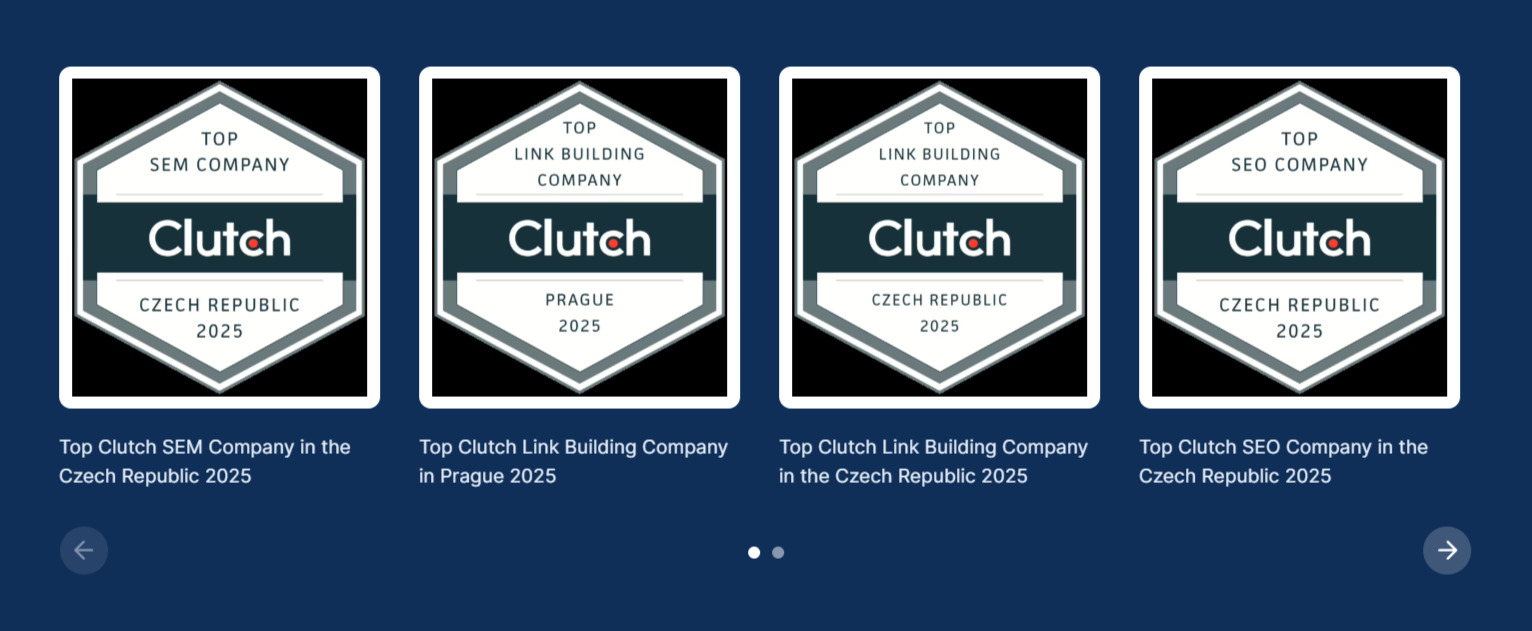 Наши награды с платформы Clutch Награды LinkBuilder.com с платформы отзывов Clutch