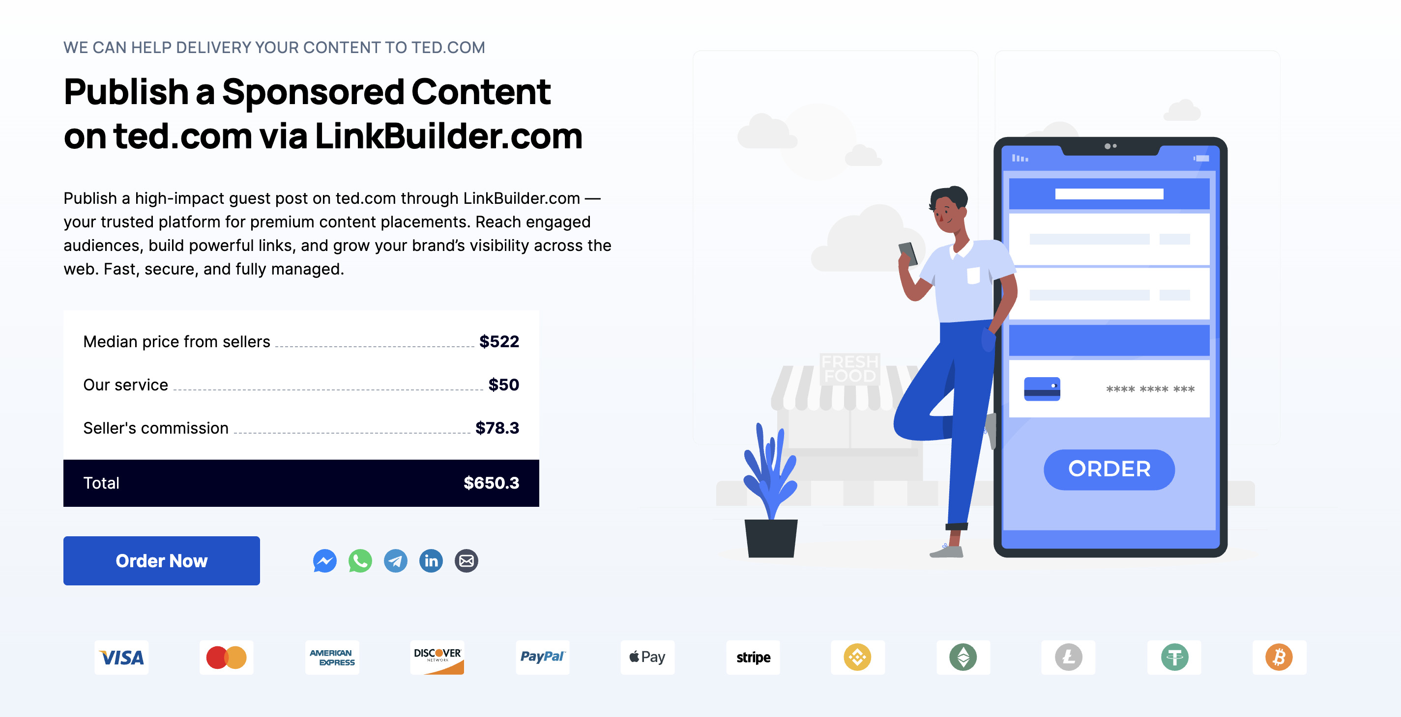 Order marketplace placement at linkBuilder.com