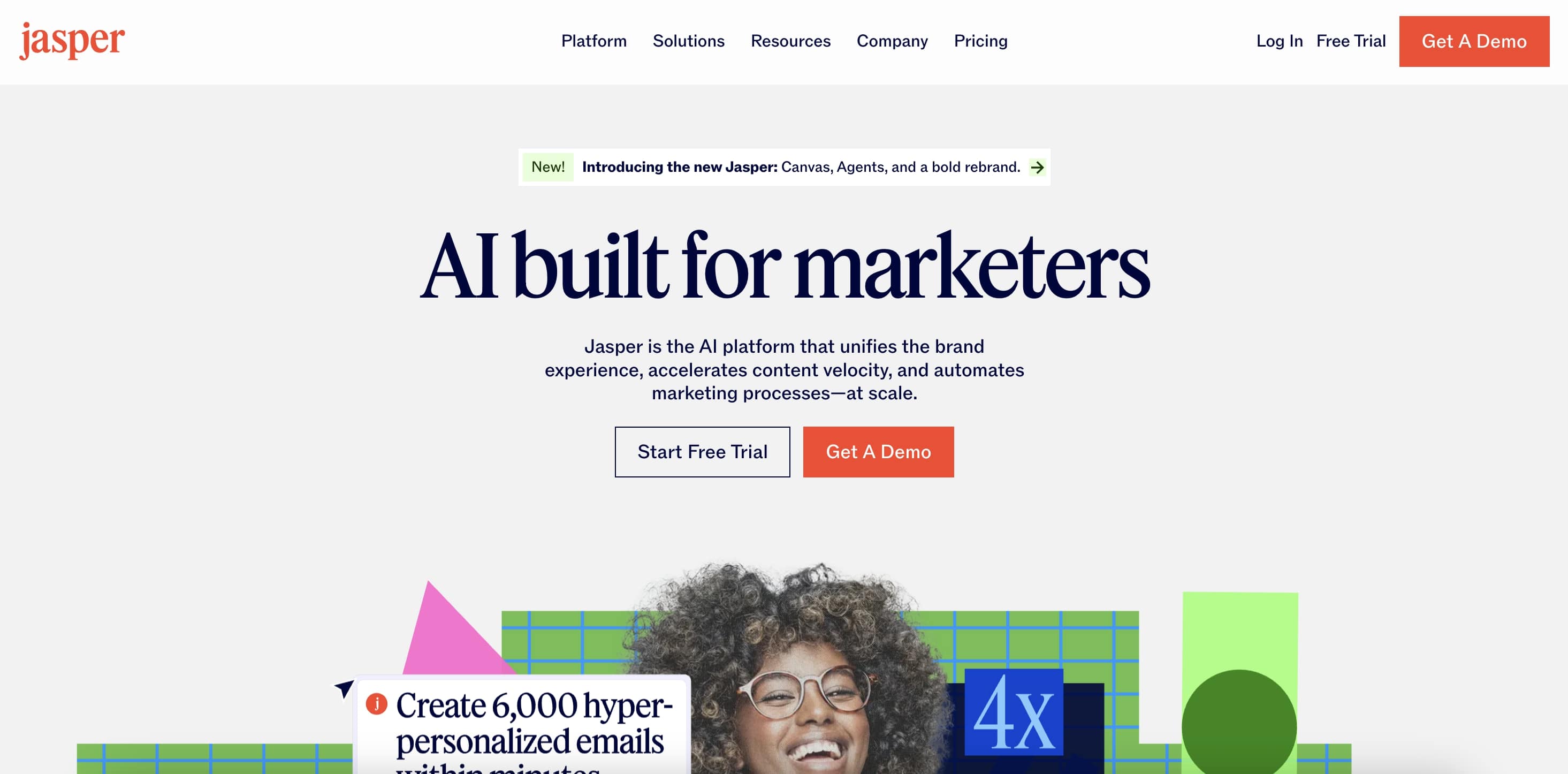 Интерфейс Jasper AI