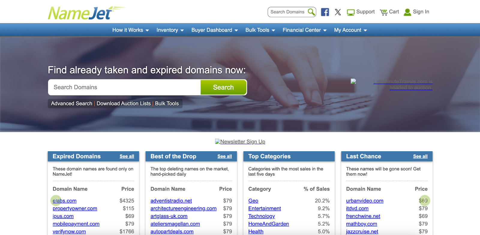 Domain Sales on NameJet