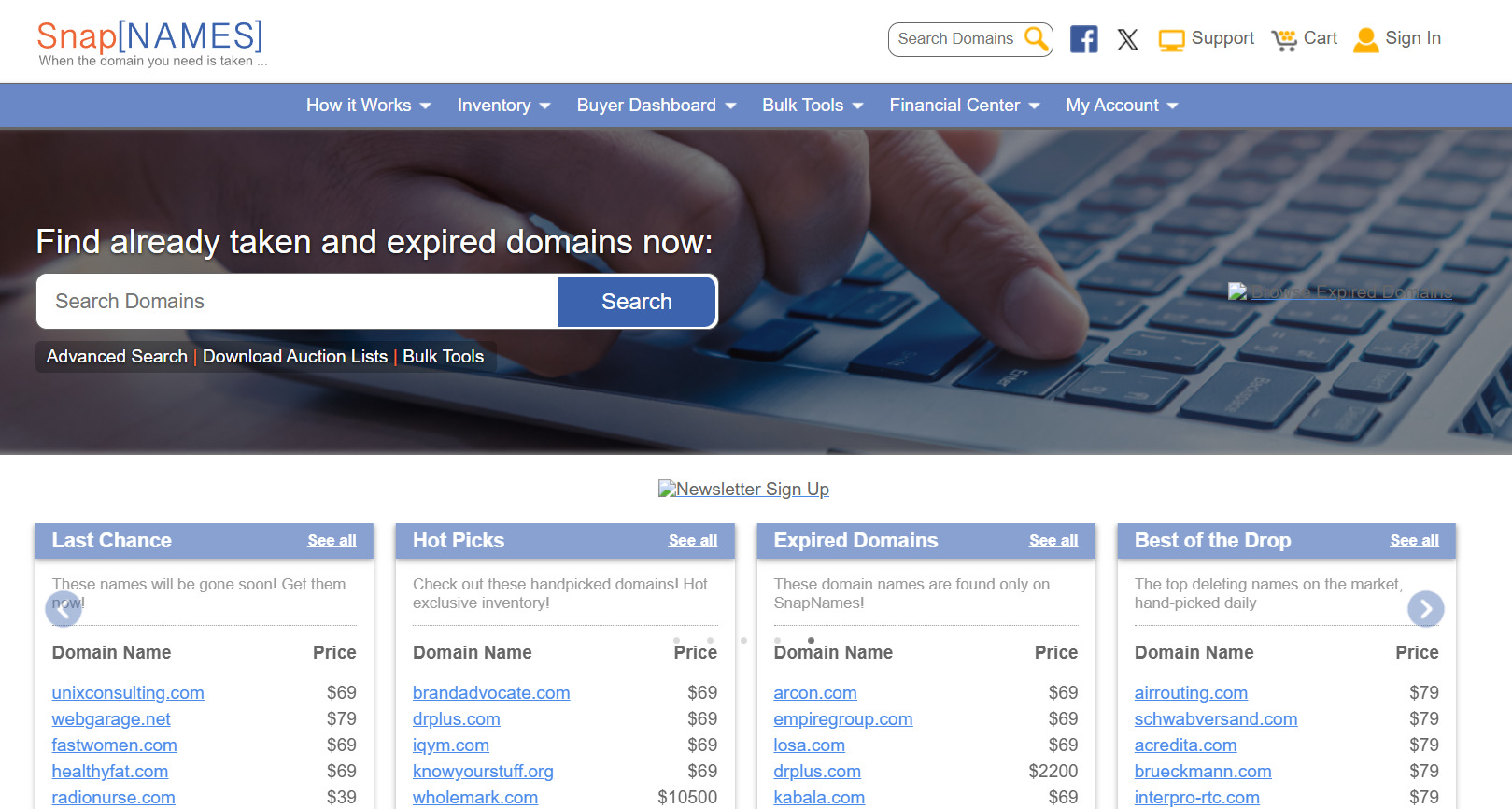 Domain Sales on SnapNames