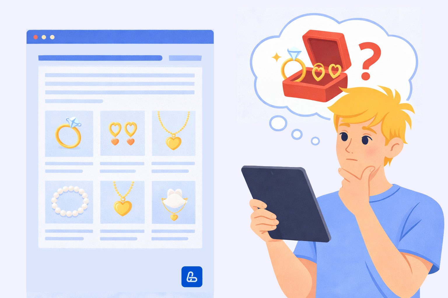 Example of a guide on choosing jewelry as a gift