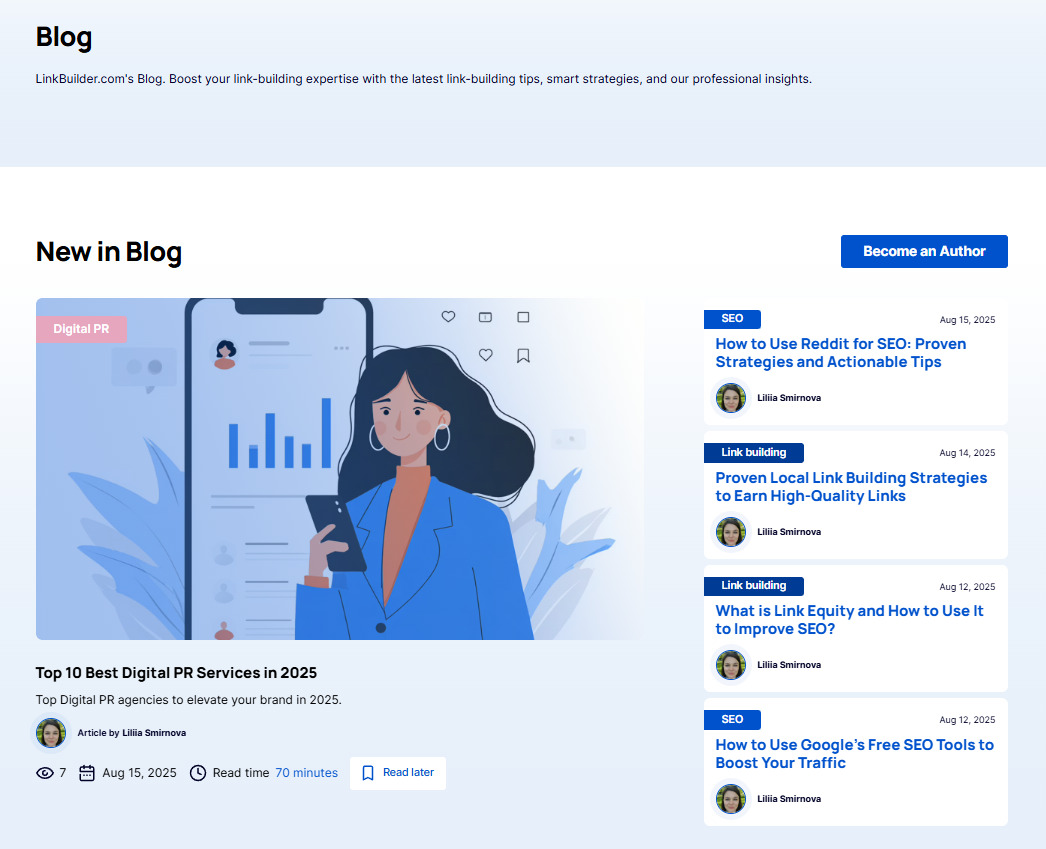 Articles on LinkBuilder.com Blog