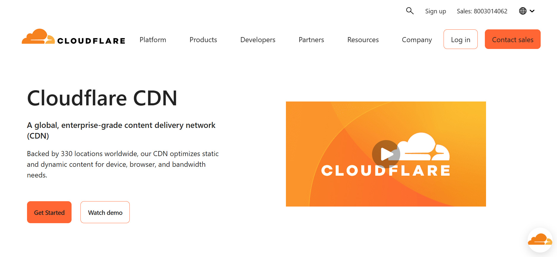 Страница Cloudflare CDN
